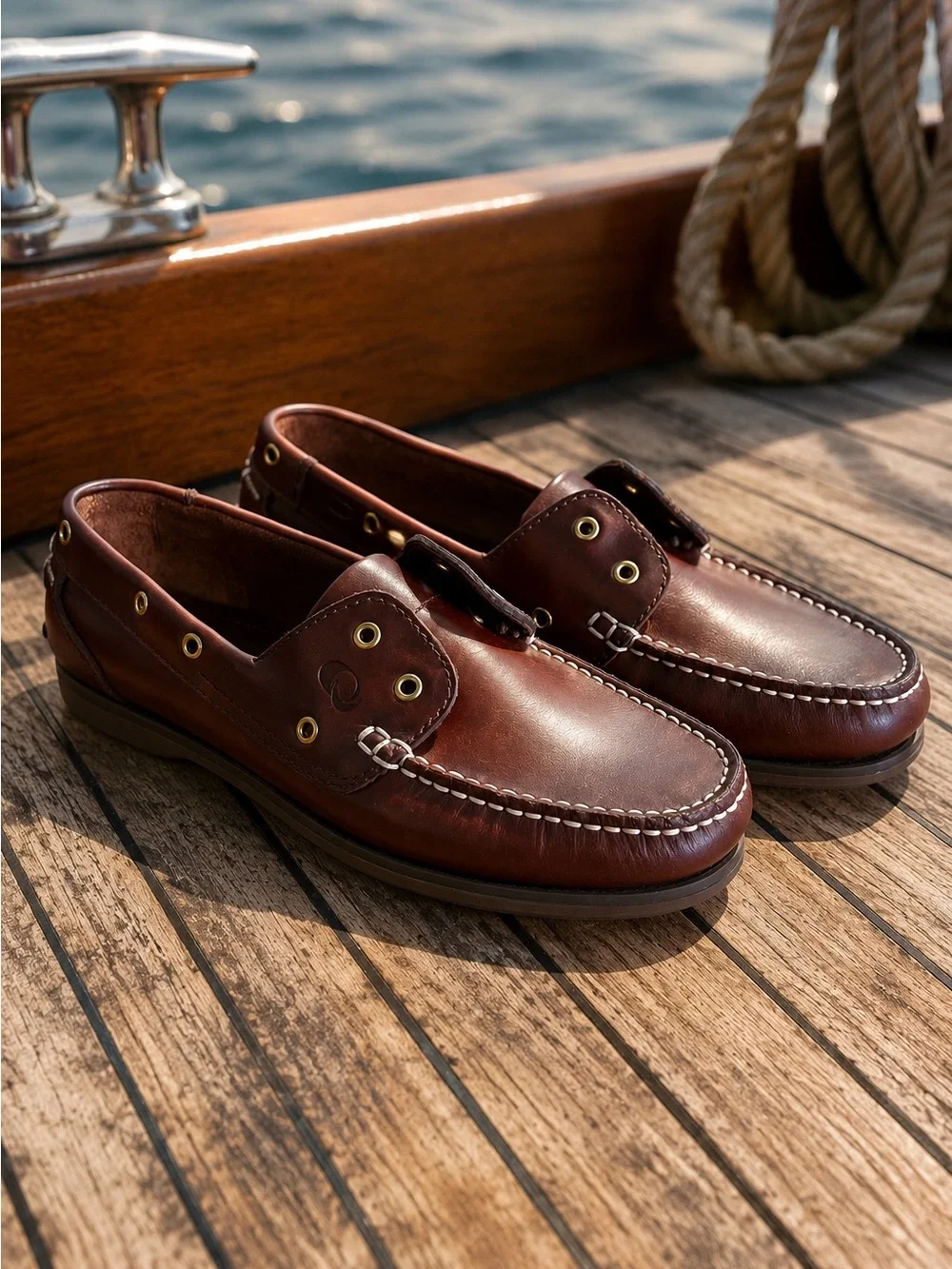 Yachters Choice Leather Boat Shoes Deck Loafers Burgundy Men's Size 10